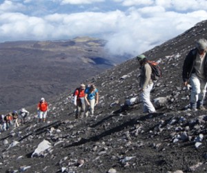 Excursions to the top craters