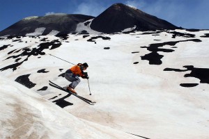 Skiing on Etna
